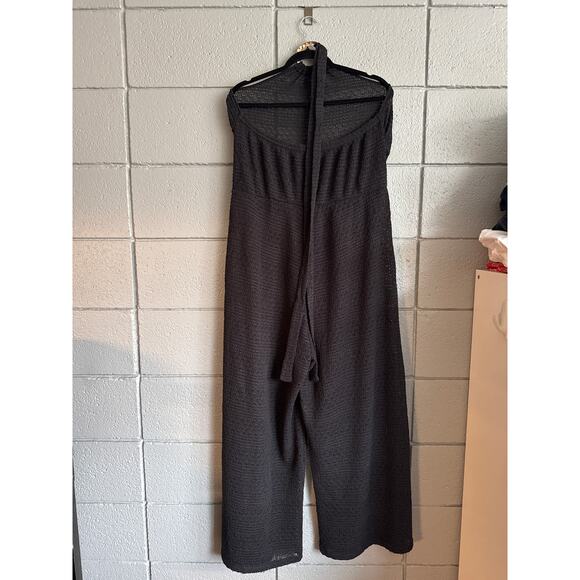Womens Eloquii Halter Mesh Cover Up Jumpsuit size 14/16 in Black Bohemian Resort - Picture 4 of 5